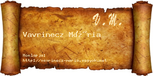 Vavrinecz Mária névjegykártya