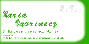 maria vavrinecz business card